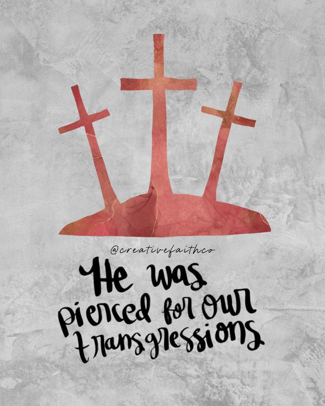 Good Friday, the day Jesus was crucified. A dark day. A day full of sadness and despair. Jesus died for you. He was pierced for you. His overwhelming love ran red on the cross. Today is dark, but we know the story does not end today. Sunday is coming