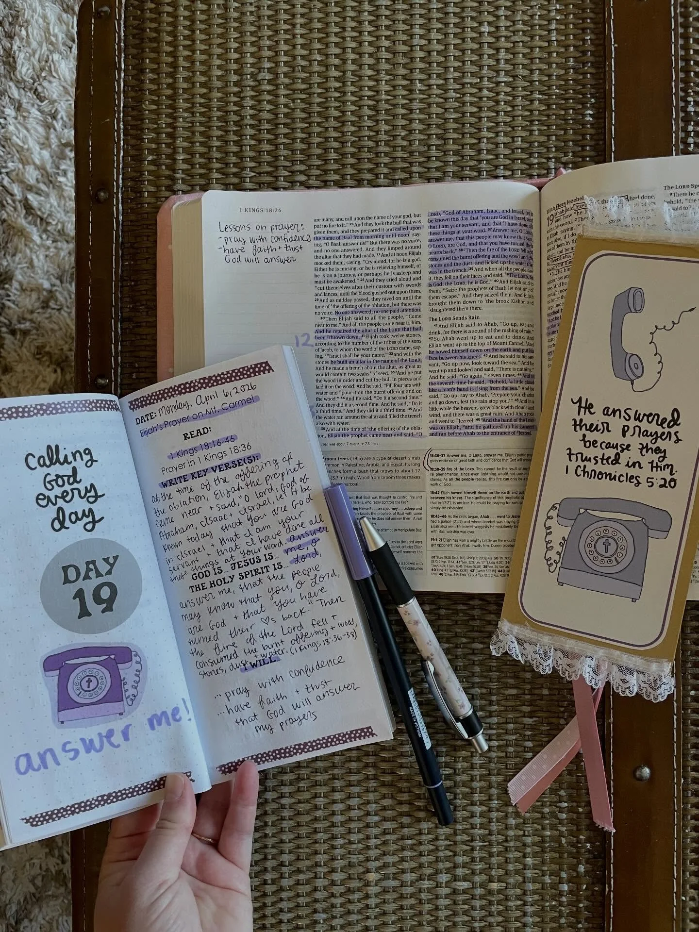 Scripture writing journal: Old Testament stories about prayer ➡️ ELIJAH! What a man who prayed bold powerful prayers in one chapter of the Bible on top of a mountain. The next chapter? He&rsquo;s praying and asking God to let him die. As I read the E