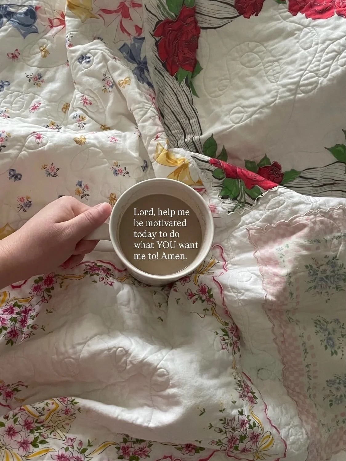 Little morning mug prayers ☕️ Don&rsquo;t forget to cry out to God today. He hears your prayers!