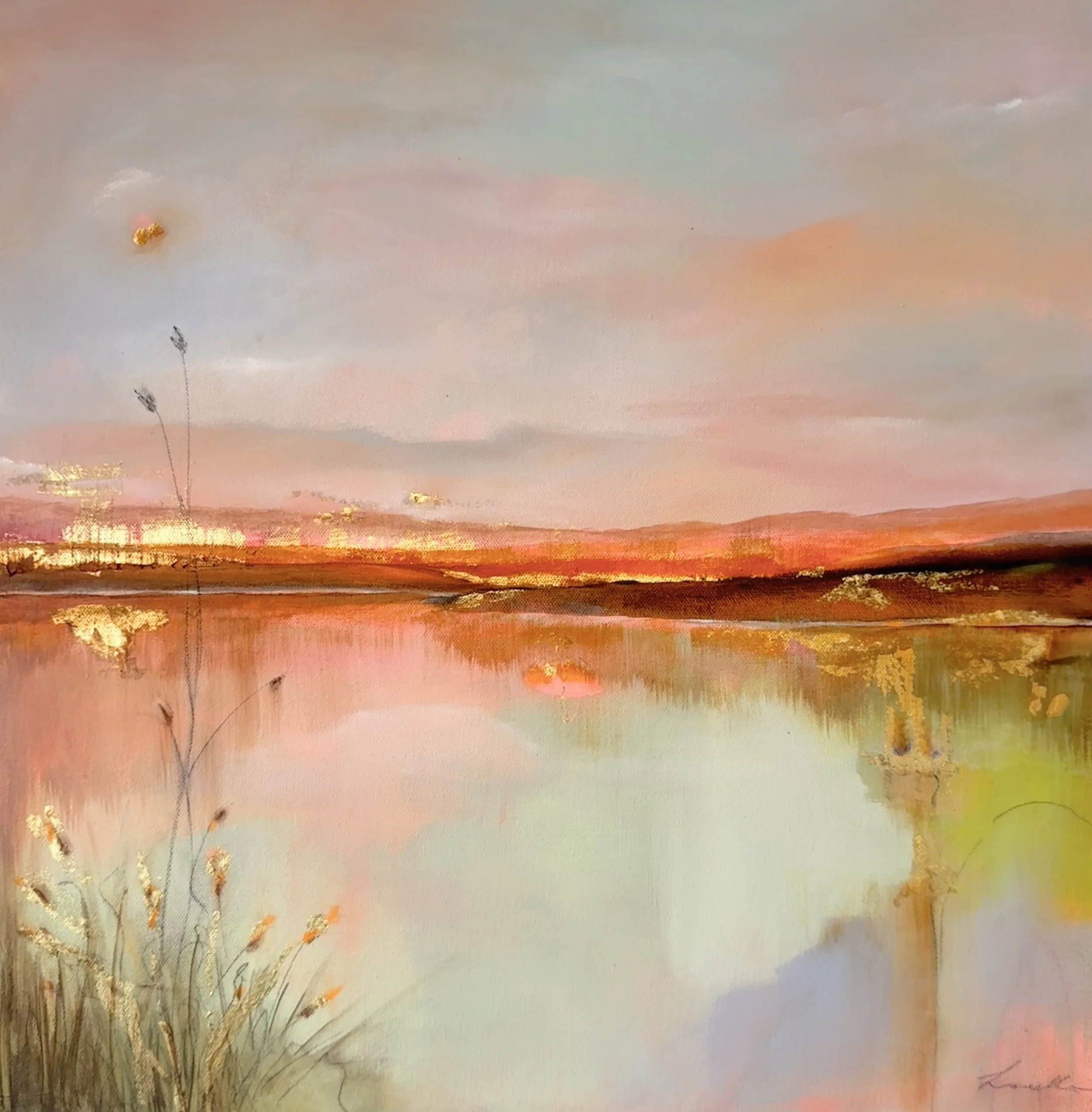 "Golden journey" 
Mixed media on canvas, with gold leaf
SOLD