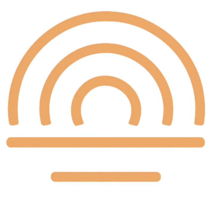 Nervana app logo with three beige semi-circular lines above two horizontal lines.