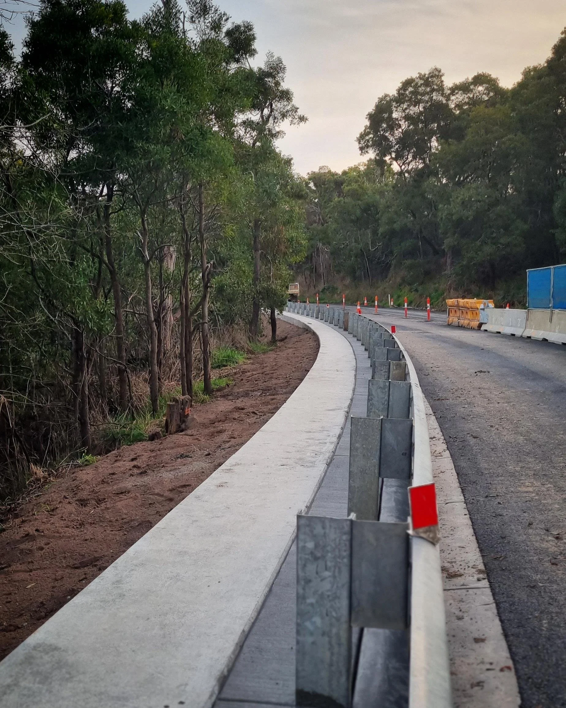 Concrete Capping Beam, edge strip and Guard Rail Victoria