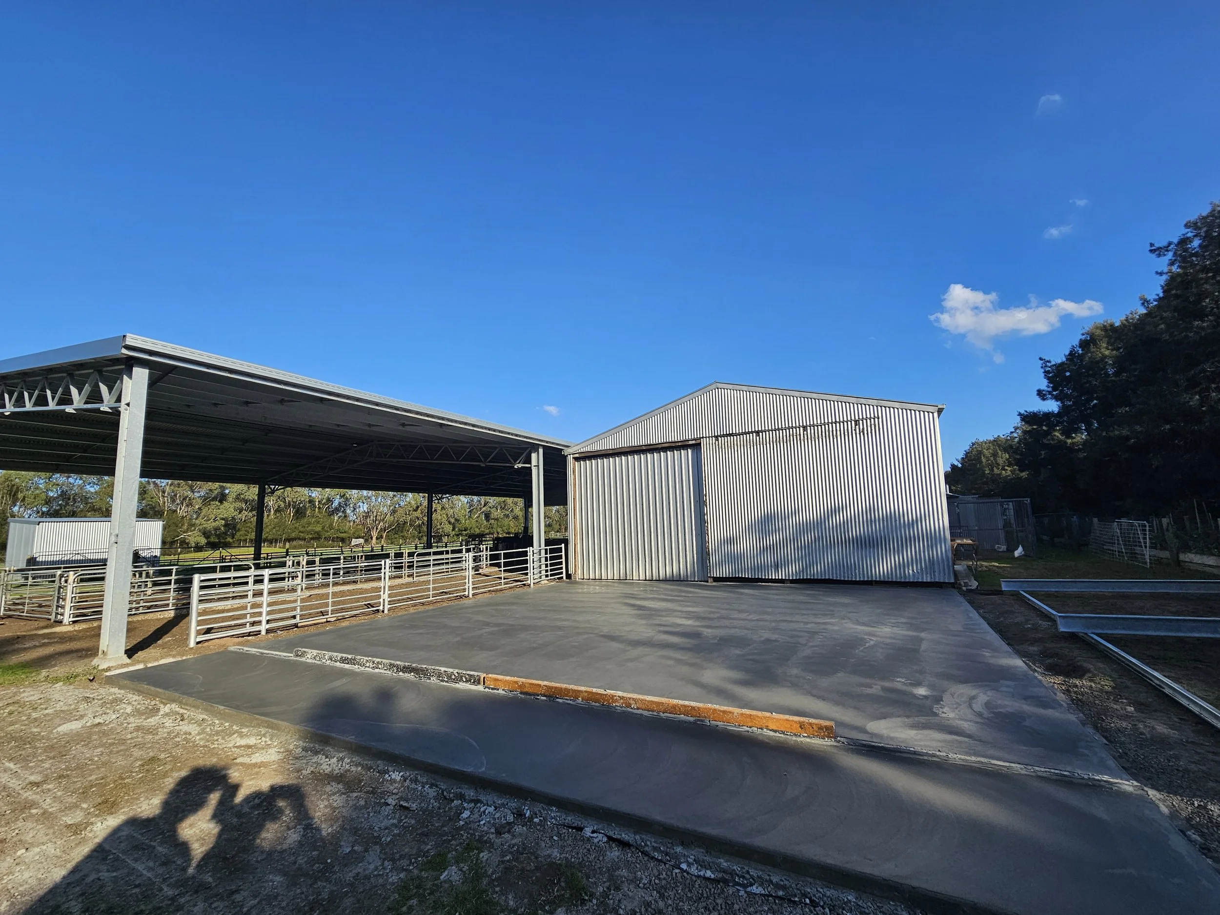 Concrete slab for wool shed extension. Rural / farm concreting solutions Victoria. Slab contractor. concrete slab geelong. concrete slab melbourne. concreter near me