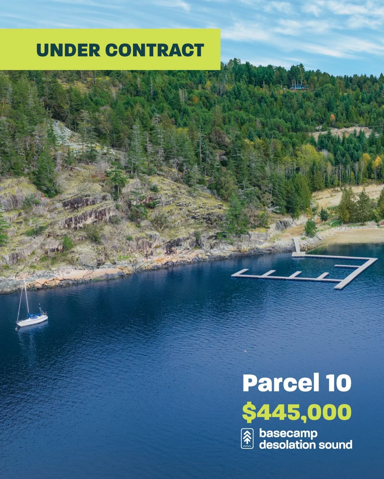 UNDER CONTRACT | PARCEL 10 for $445,000 

We&rsquo;re excited to welcome new Basecampers&rsquo; to this pristine parcel on the edge of Desolation Sound. 🌊

With summer just around the corner, it&rsquo;s easy to see why this boater&rsquo;s paradise c
