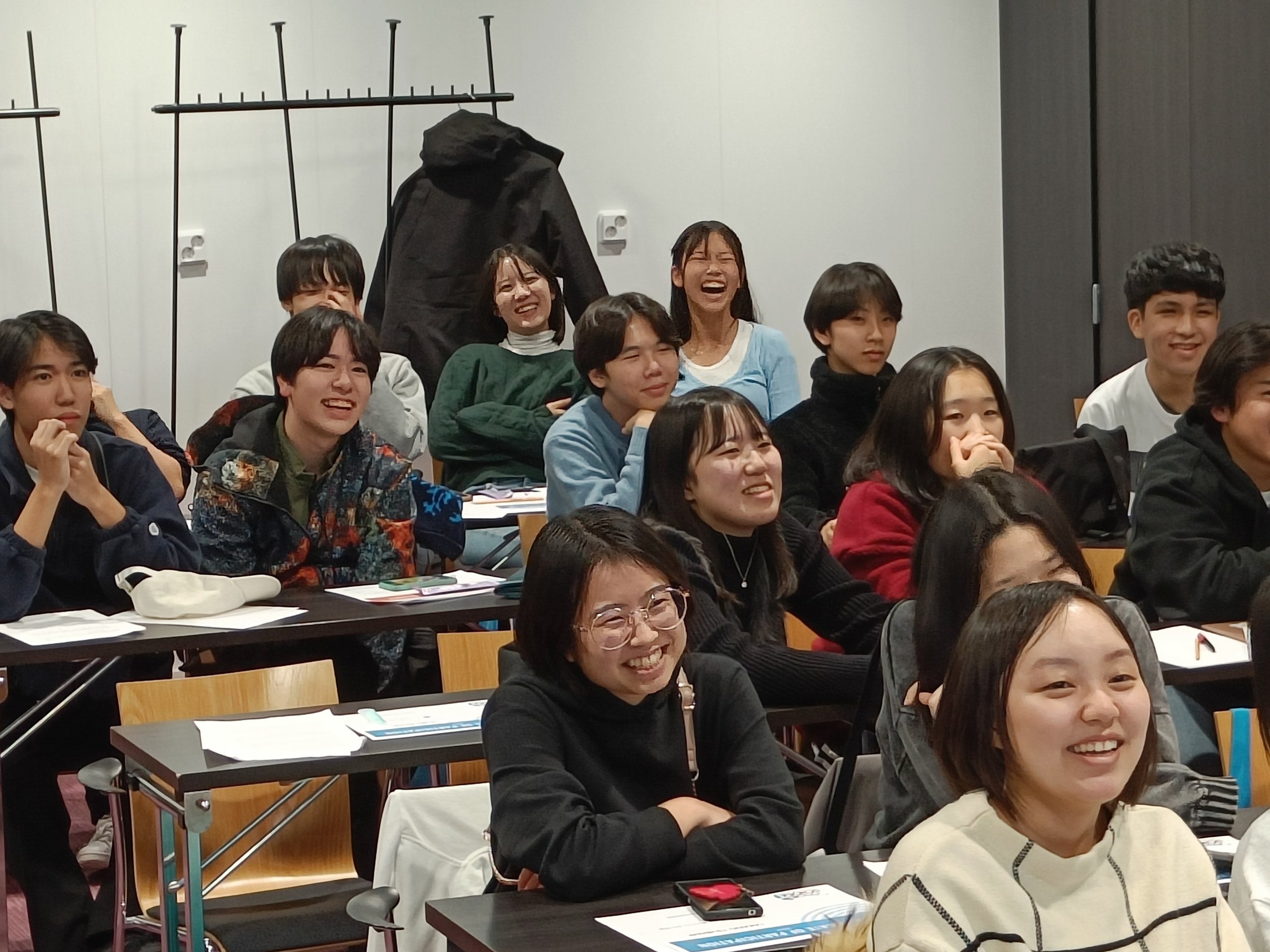 Japanese students in Code School Finland's AI workshop in Oulu, Finland
