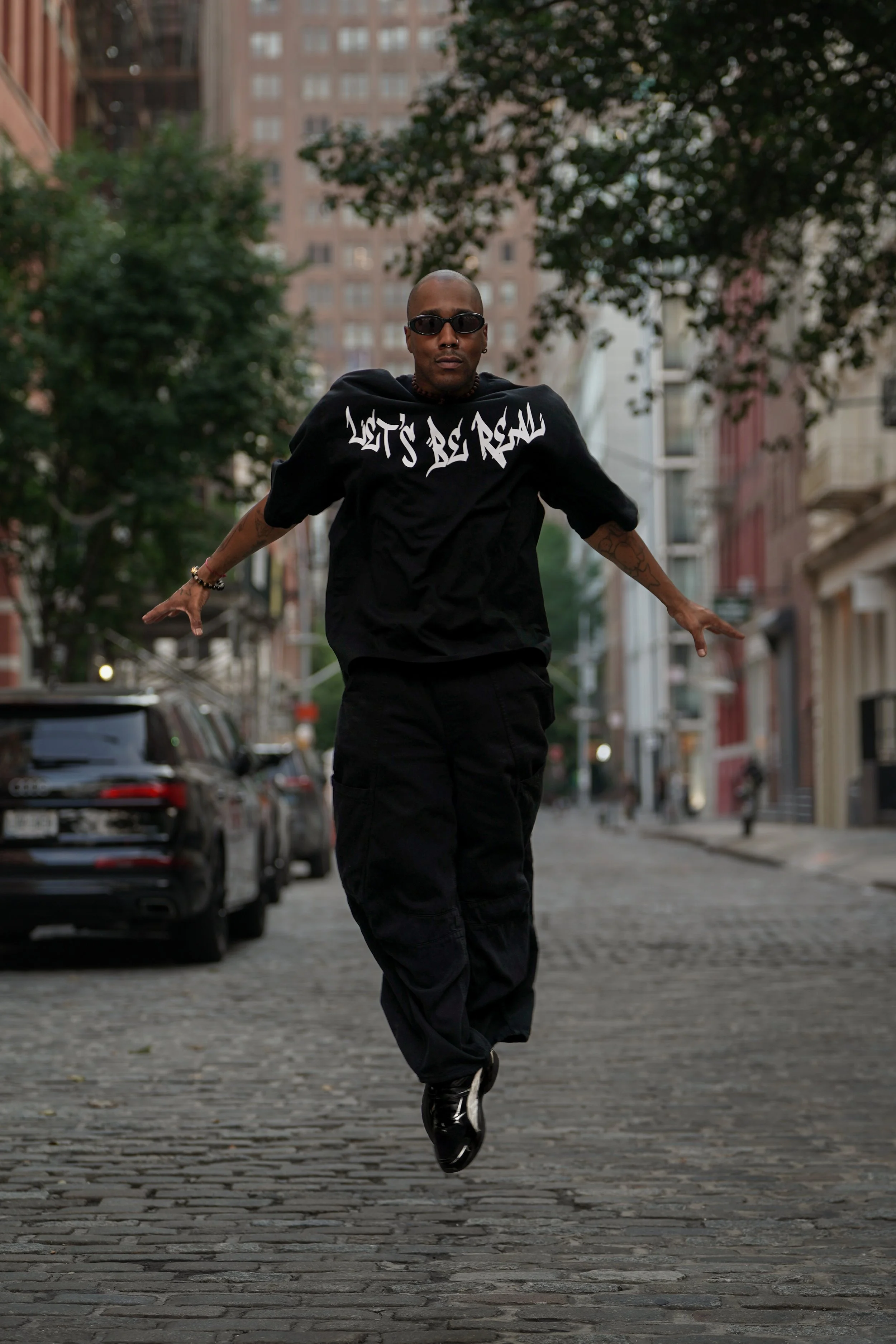 LET’S BE REAL — BLACK OVERSIZED TEE