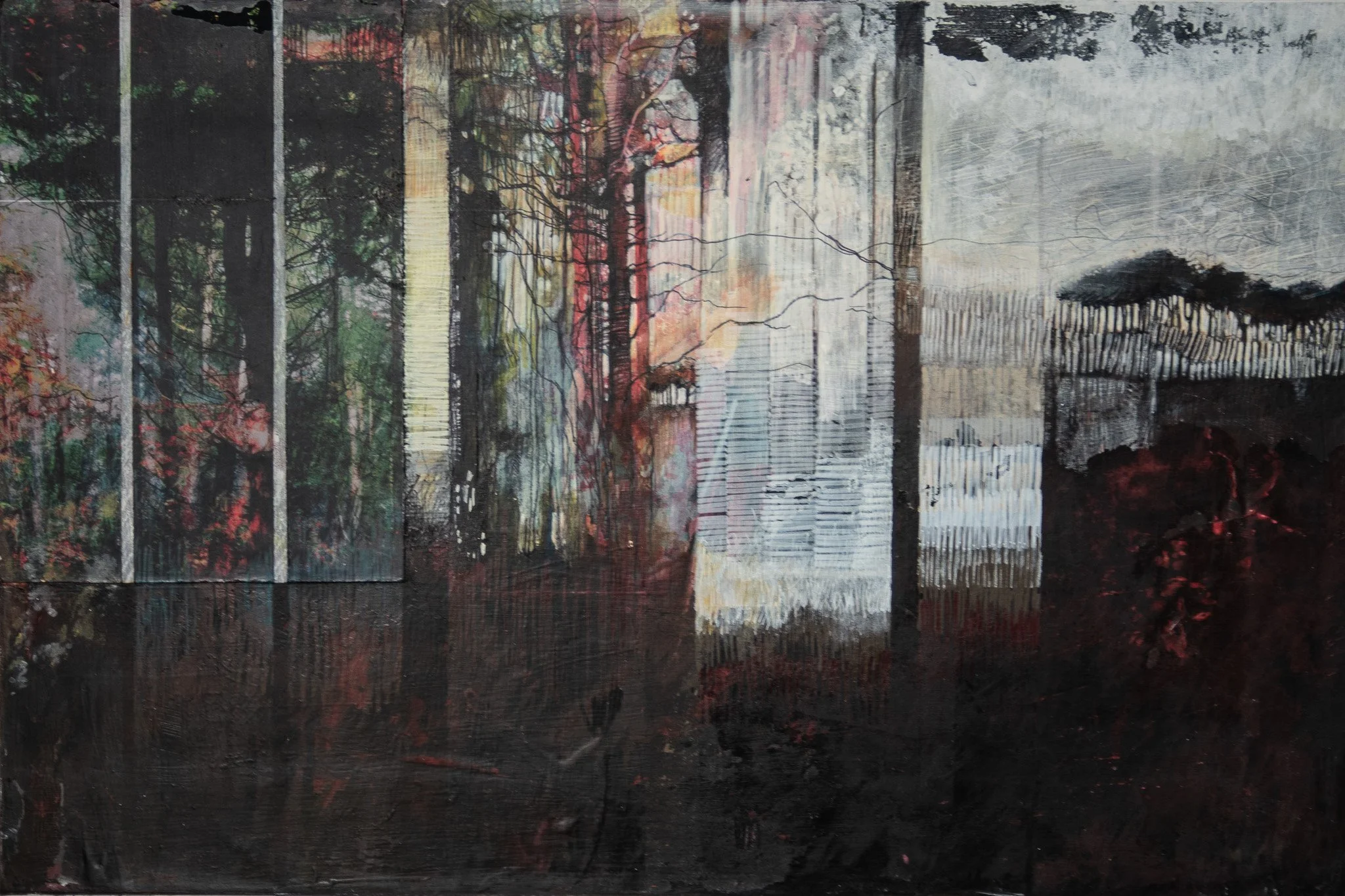 Landscape series    Delamere
“Ancient Landscape, with a Cliff Edge....”
Image Size: 35cm x 53.5cm.
Frame  Size: 46cm x 63.5cm.
July 2025
£ 340 