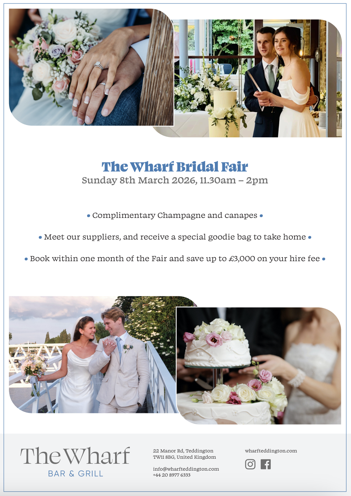 The Wharf Bridal Fair - Join Us on Sunday 8th March 2026
