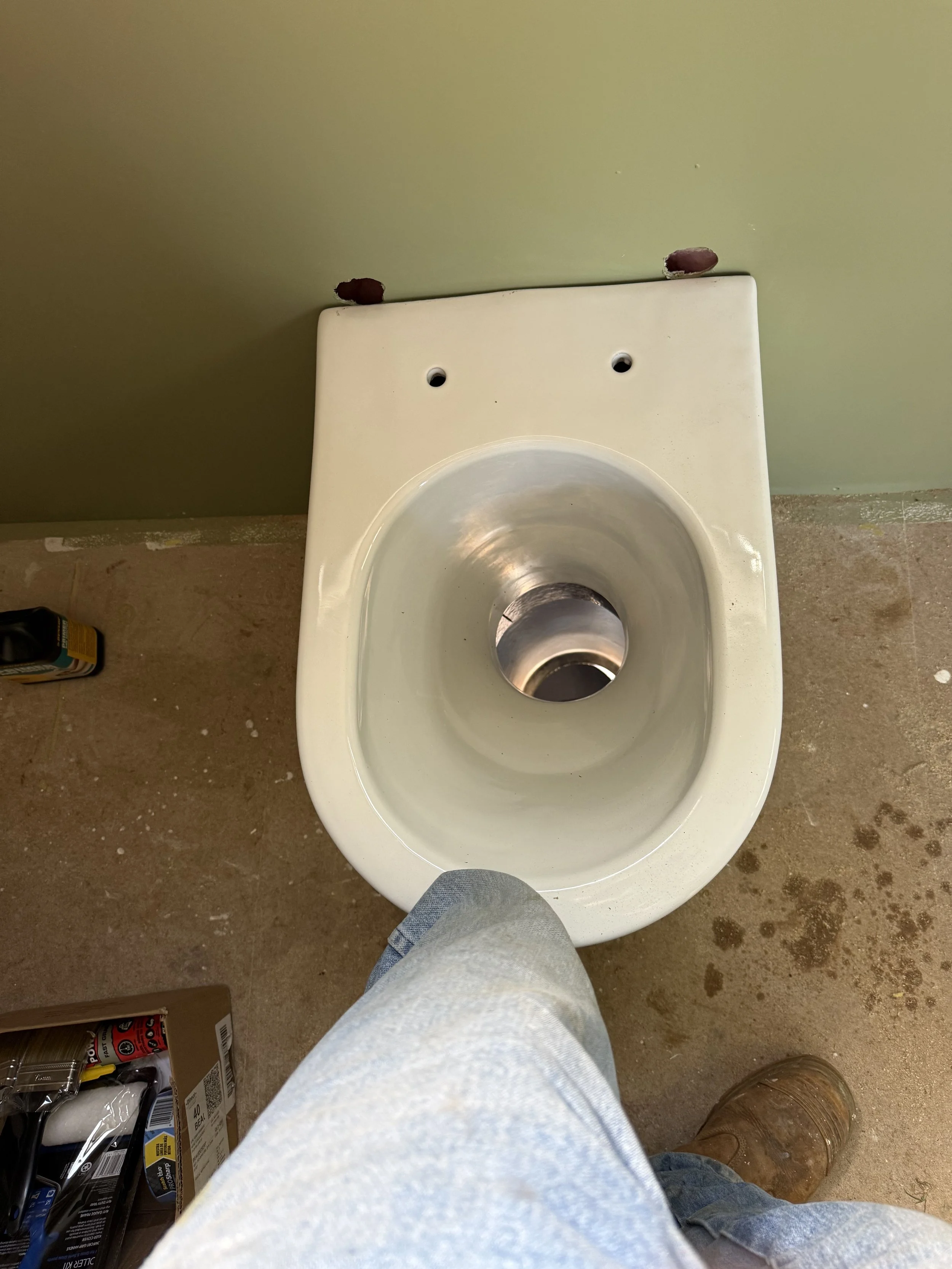 GreenLoo toilet installation as part of the tiny home fit - out.