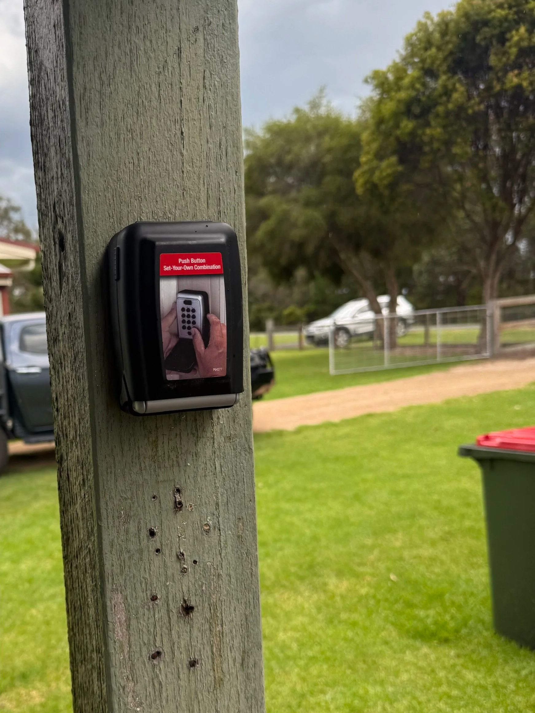 Key safe installation for secure property access.