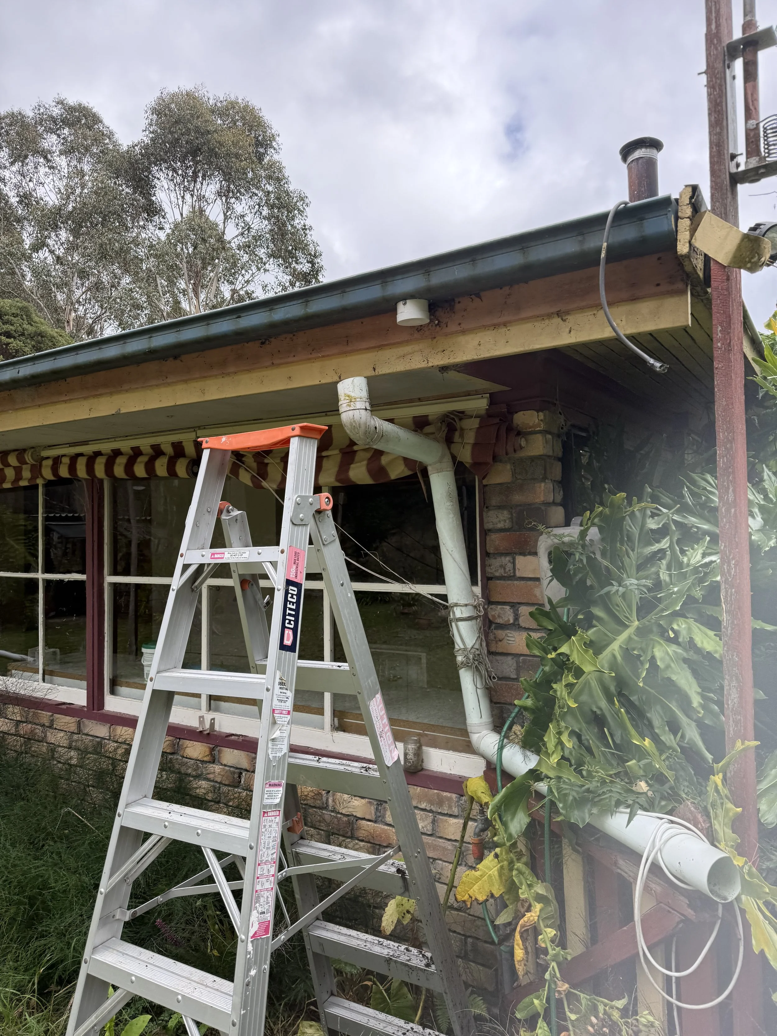 Gutter and downpipe repairs, including new brackets, fittings and resealing.