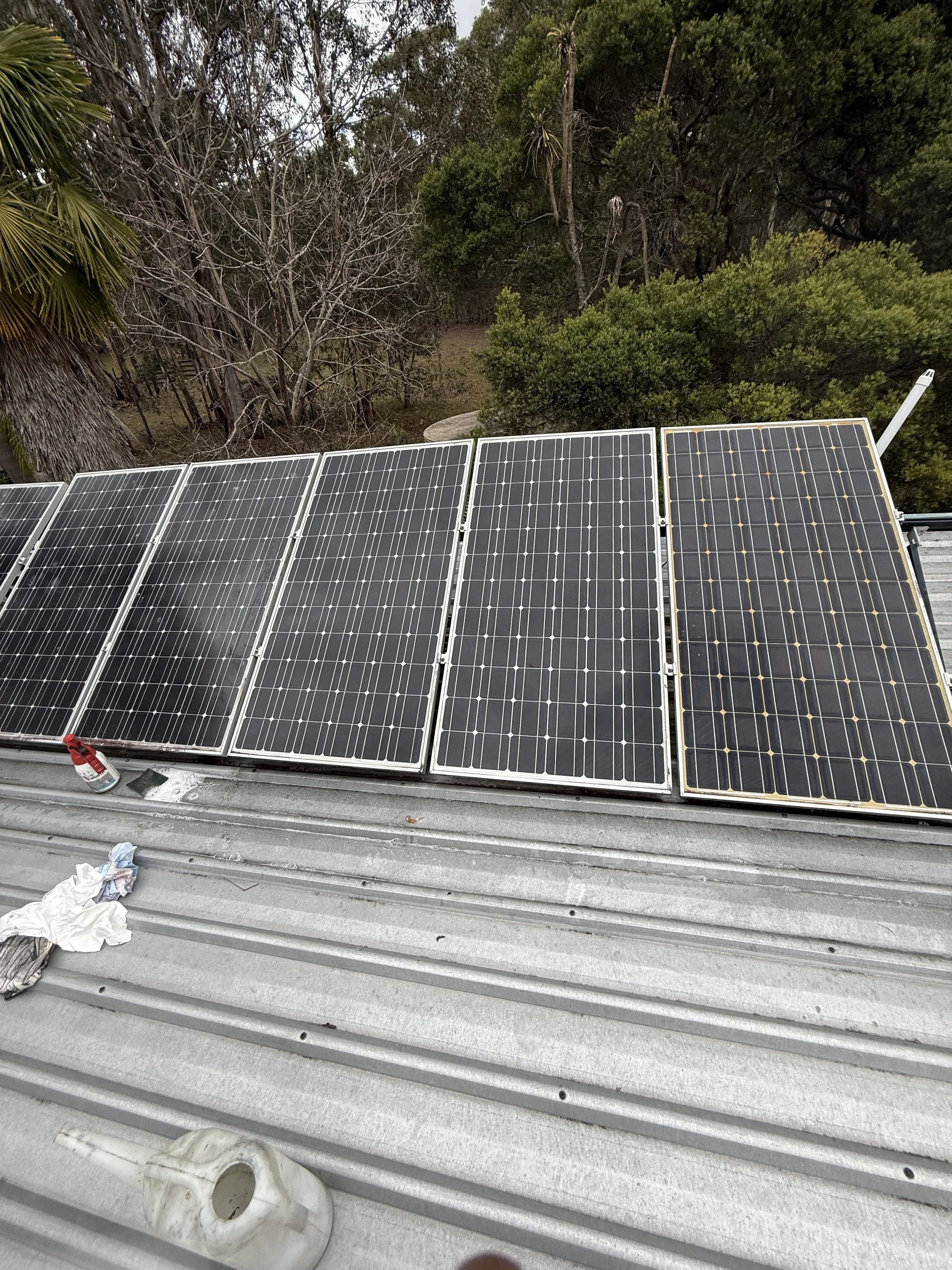 Solar panel cleaning and maintenance for homes, rural and commercial properties.