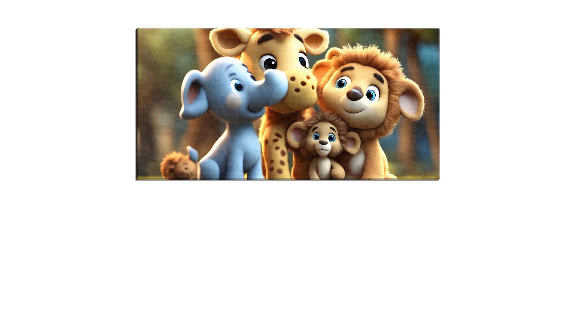 Group of Cuddly Animals for a Nursery