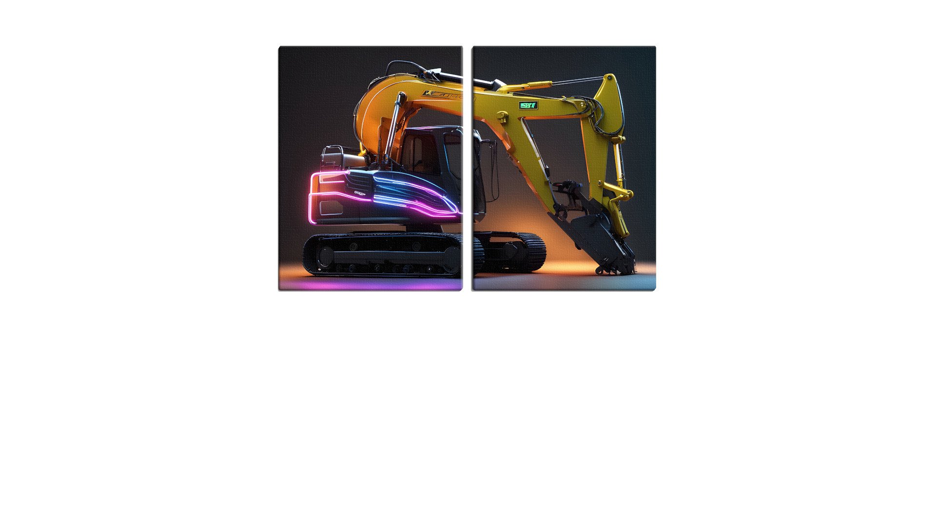 Neon Hydraulic Excavator