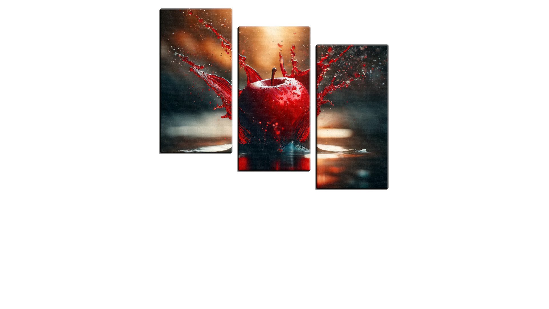 Red Apple Splashing Down in Crimson