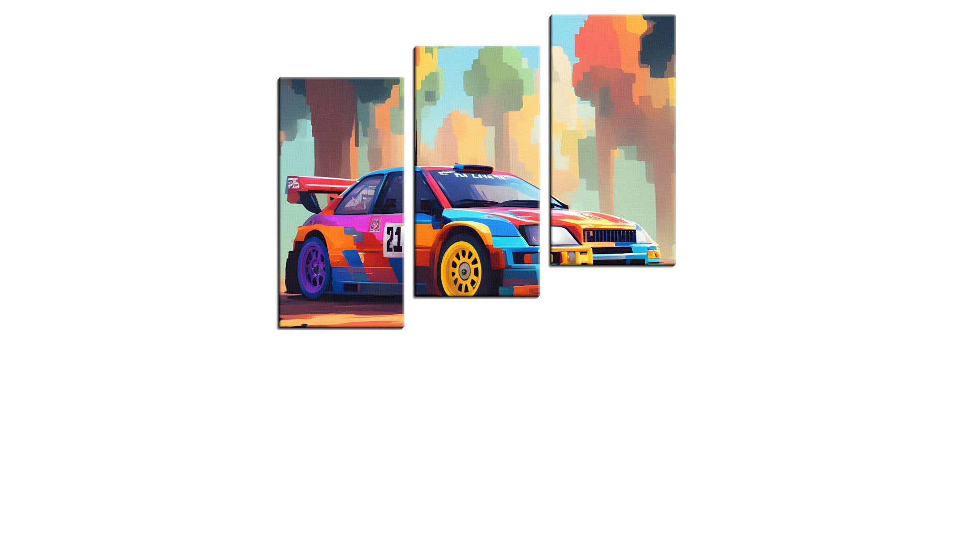 Colourful Pixel Rally Car