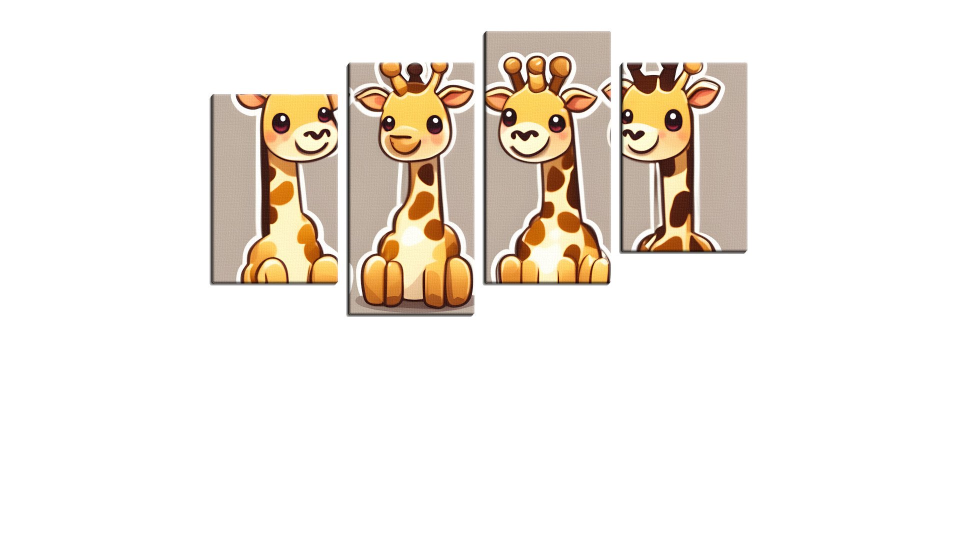 Group of Young Giraffes Chilling