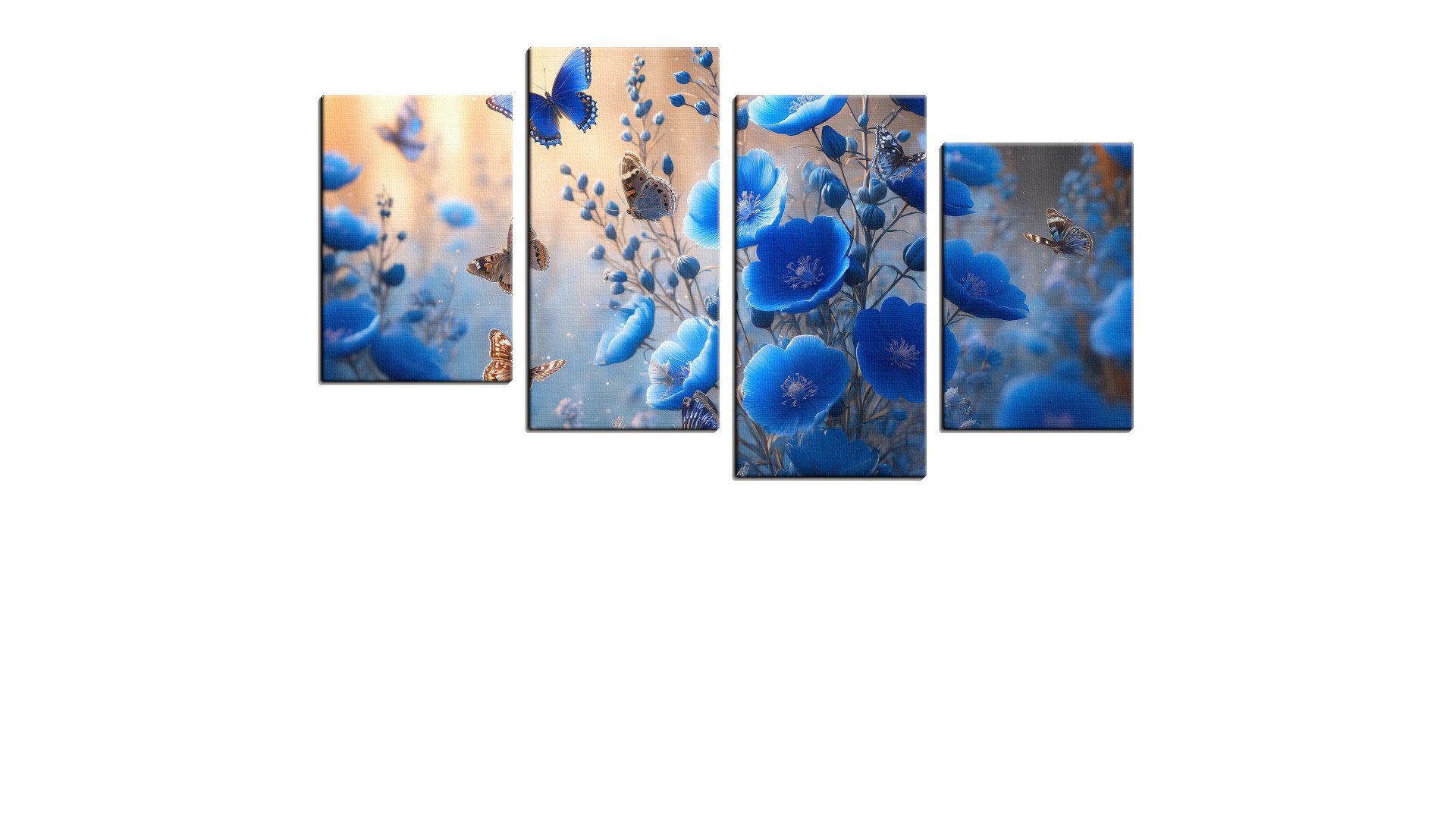 Bolt of Blue Butterflies and Flowers