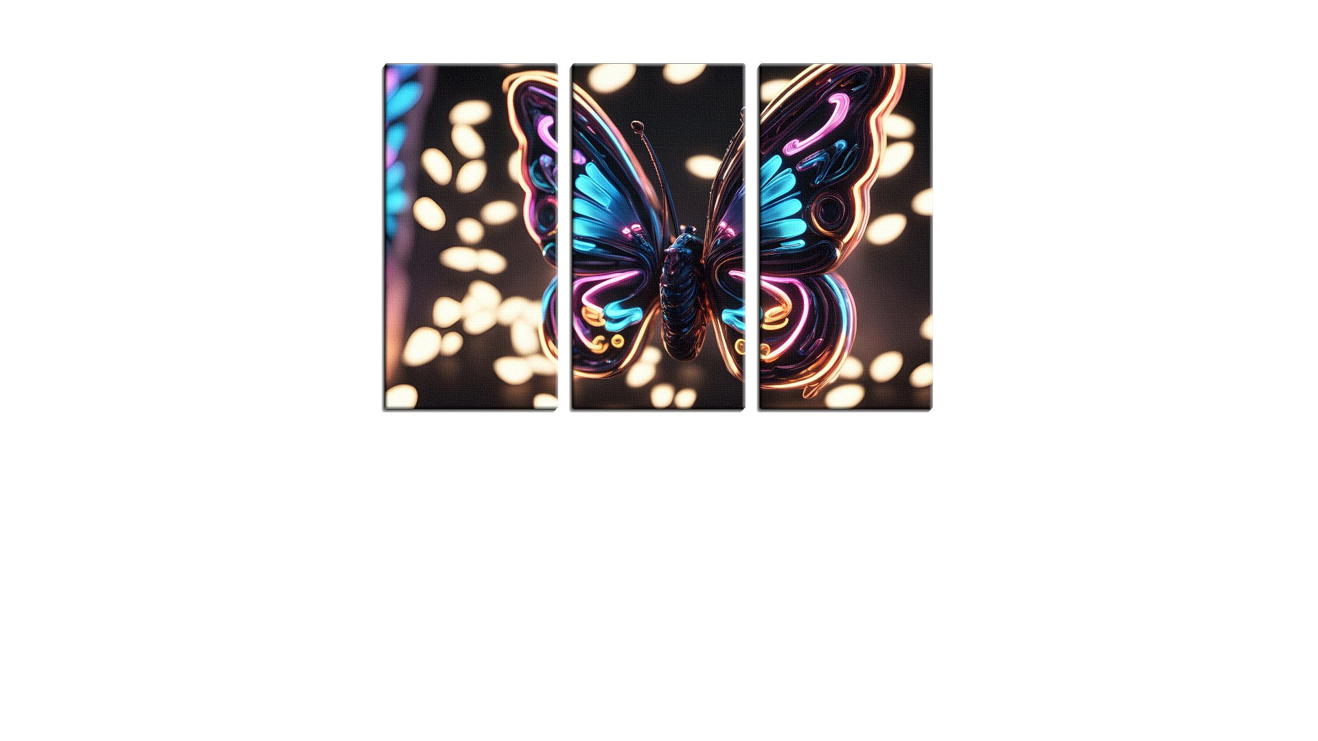 Neon Butterfly and Lights