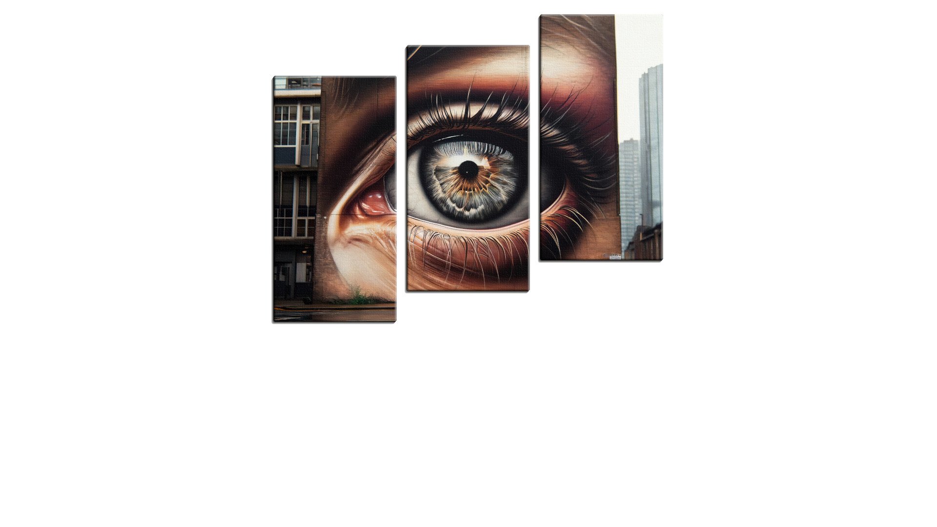 Building Mural of a Grey and Brown Eye