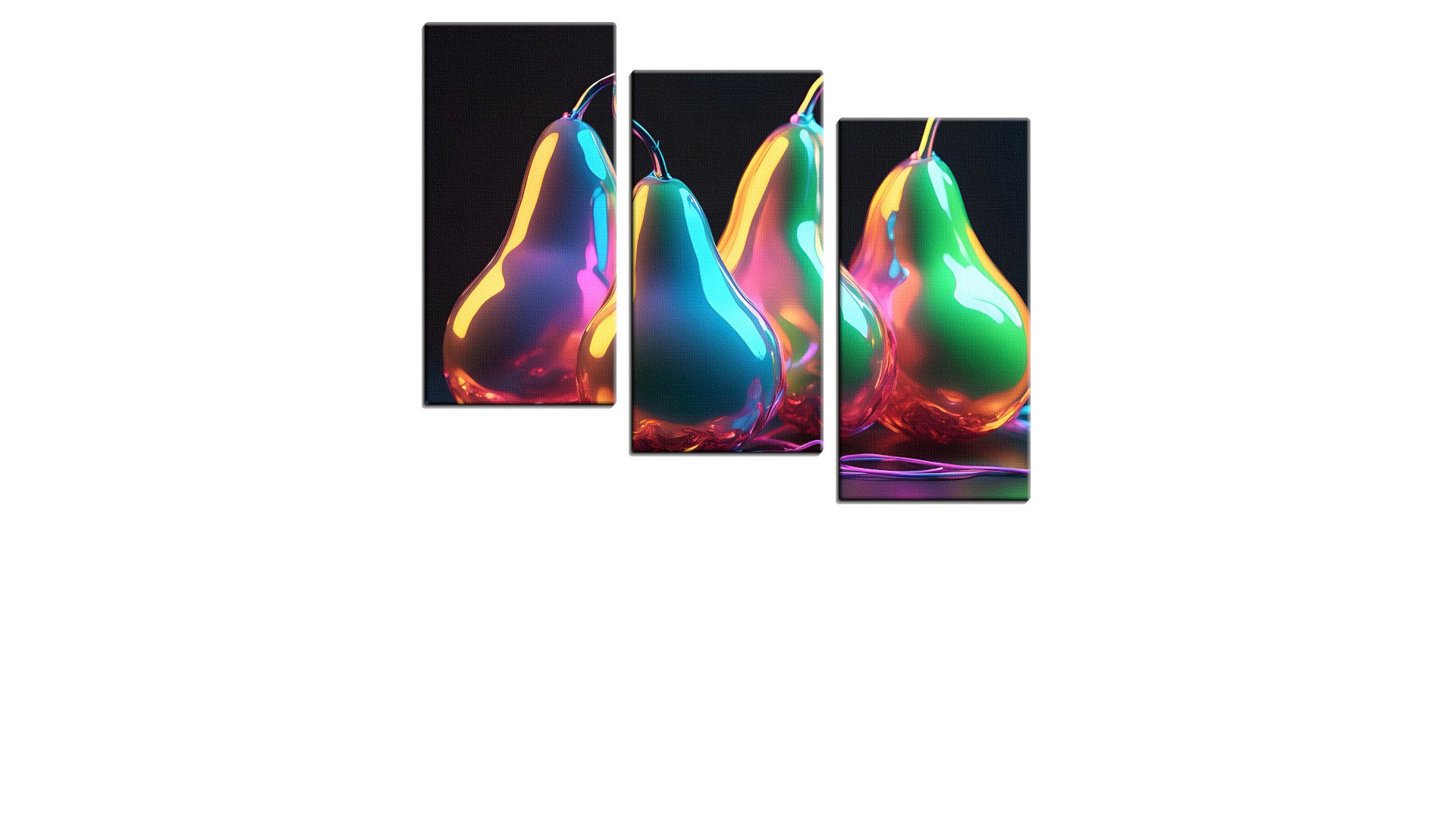 Neon Group of Pears