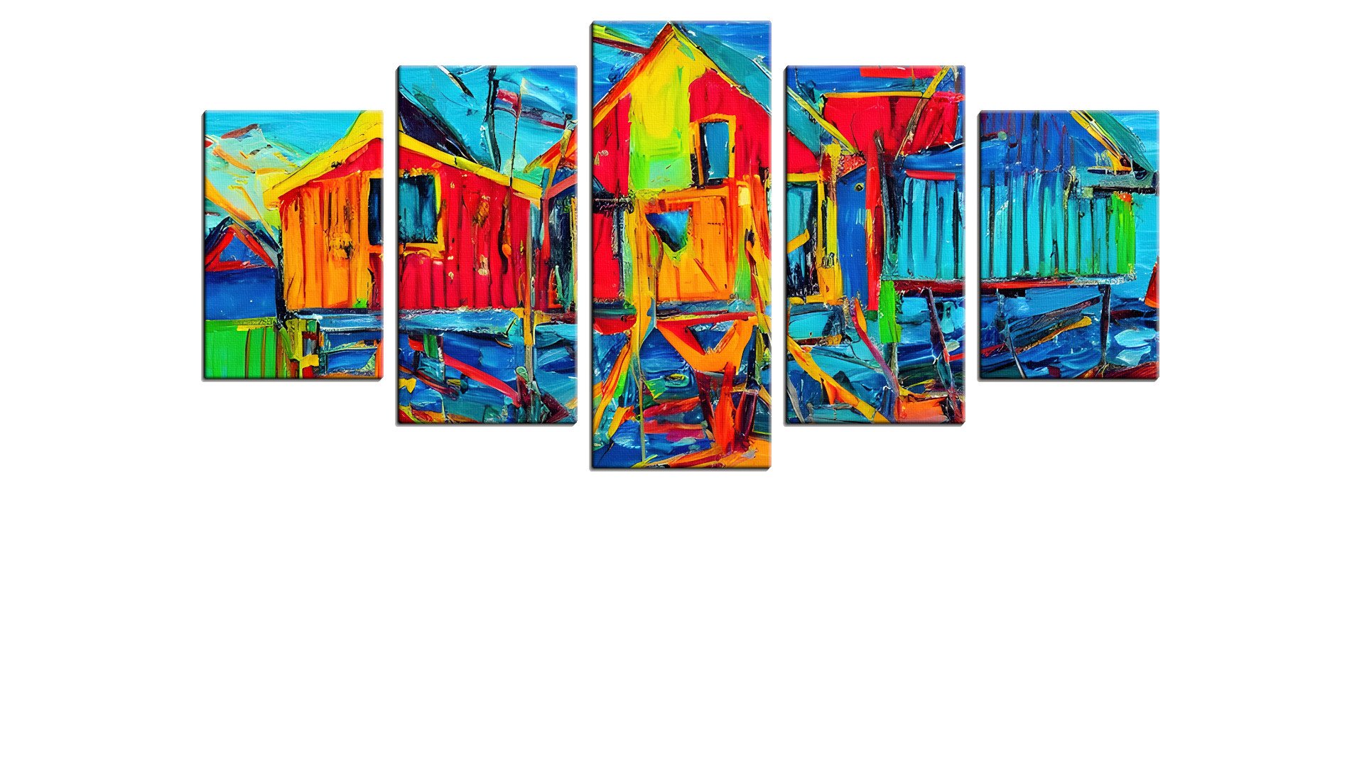 Row of Colourful Putty Beach Houses