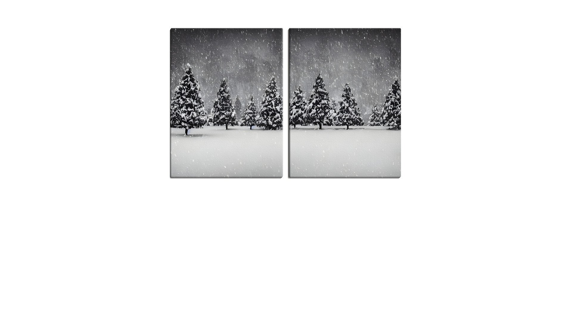 Monochrome Winter Forest in the Snow
