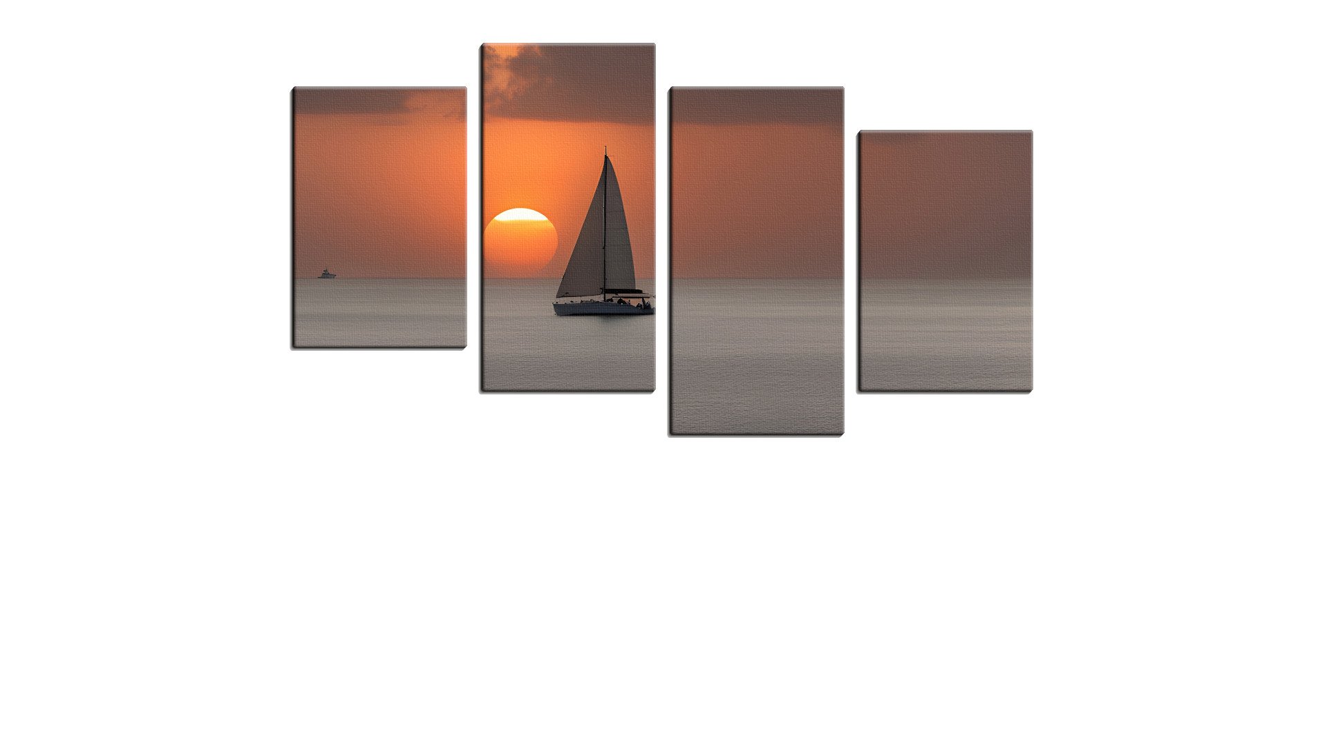 Setting Sun and a Lone Yacht
