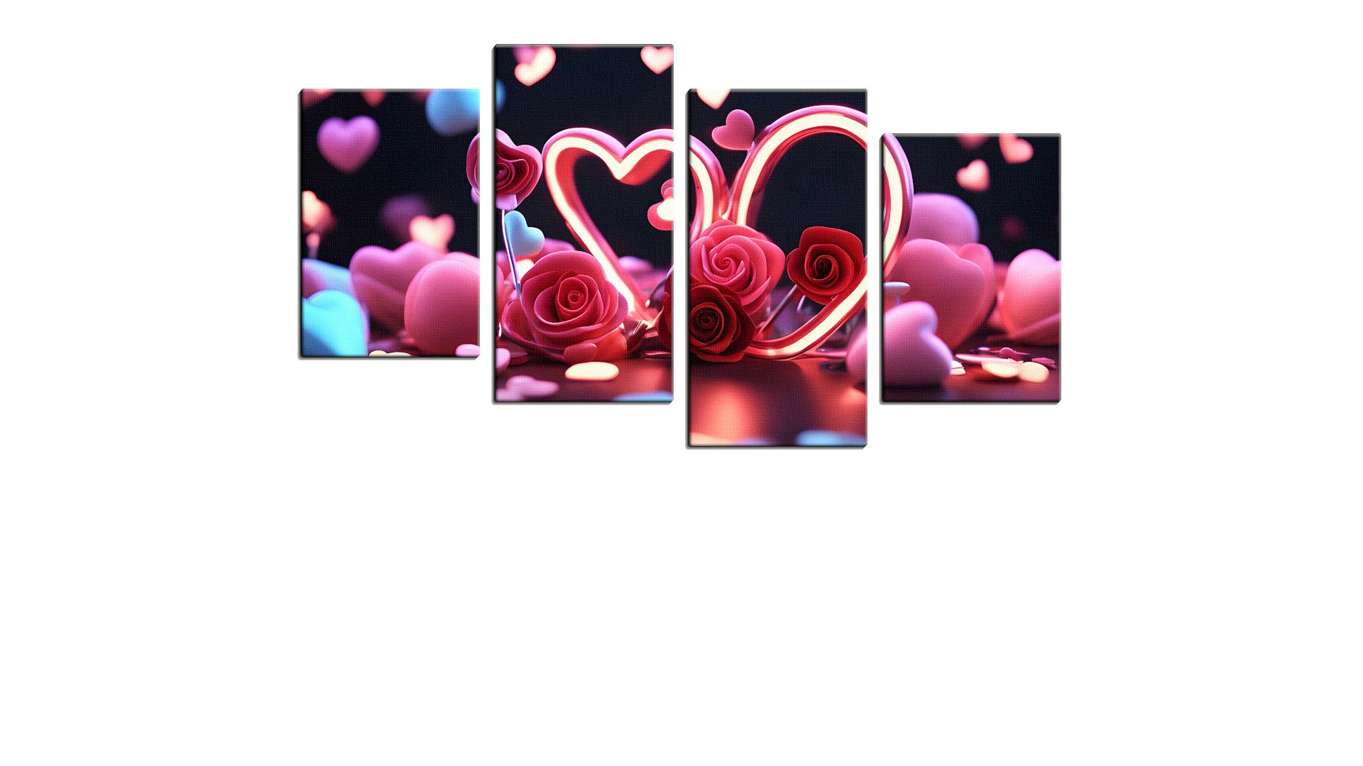 Neon Pink Valentines Day with Roses