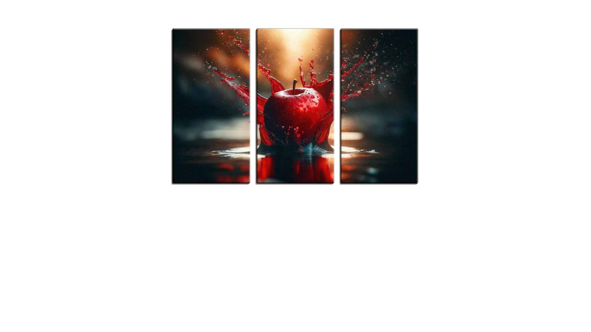 Red Apple Splashing Down in Crimson
