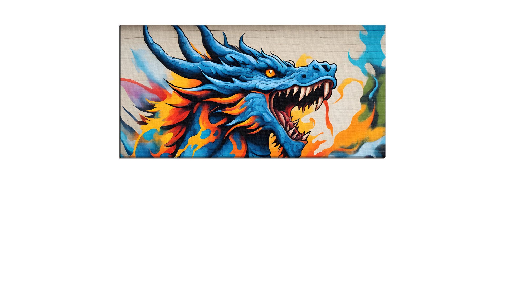Colourful Blue Dragon Breathing Fire
