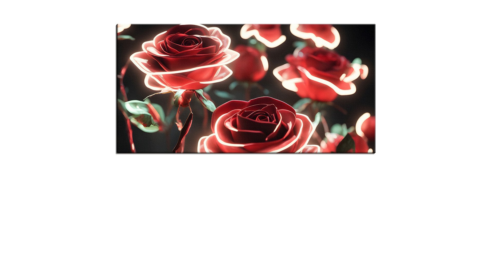 Neon Group of Red Roses