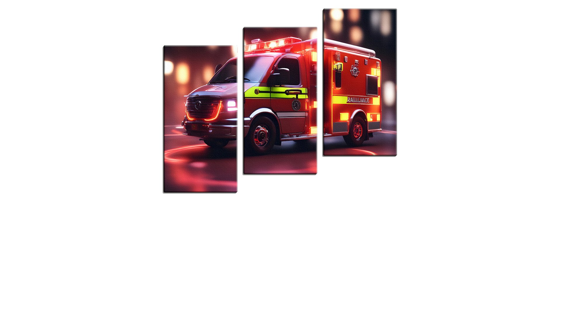 Brightly Lit Ambulance