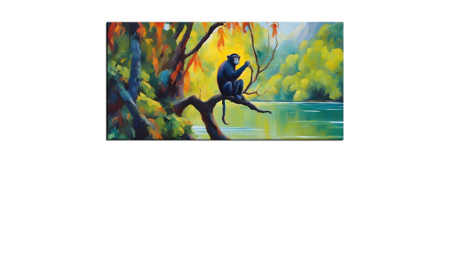 Lone Jungle Monkey by the River