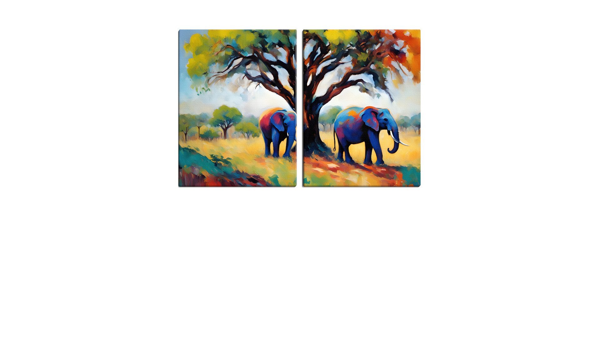 Pair of Elephants Wandering