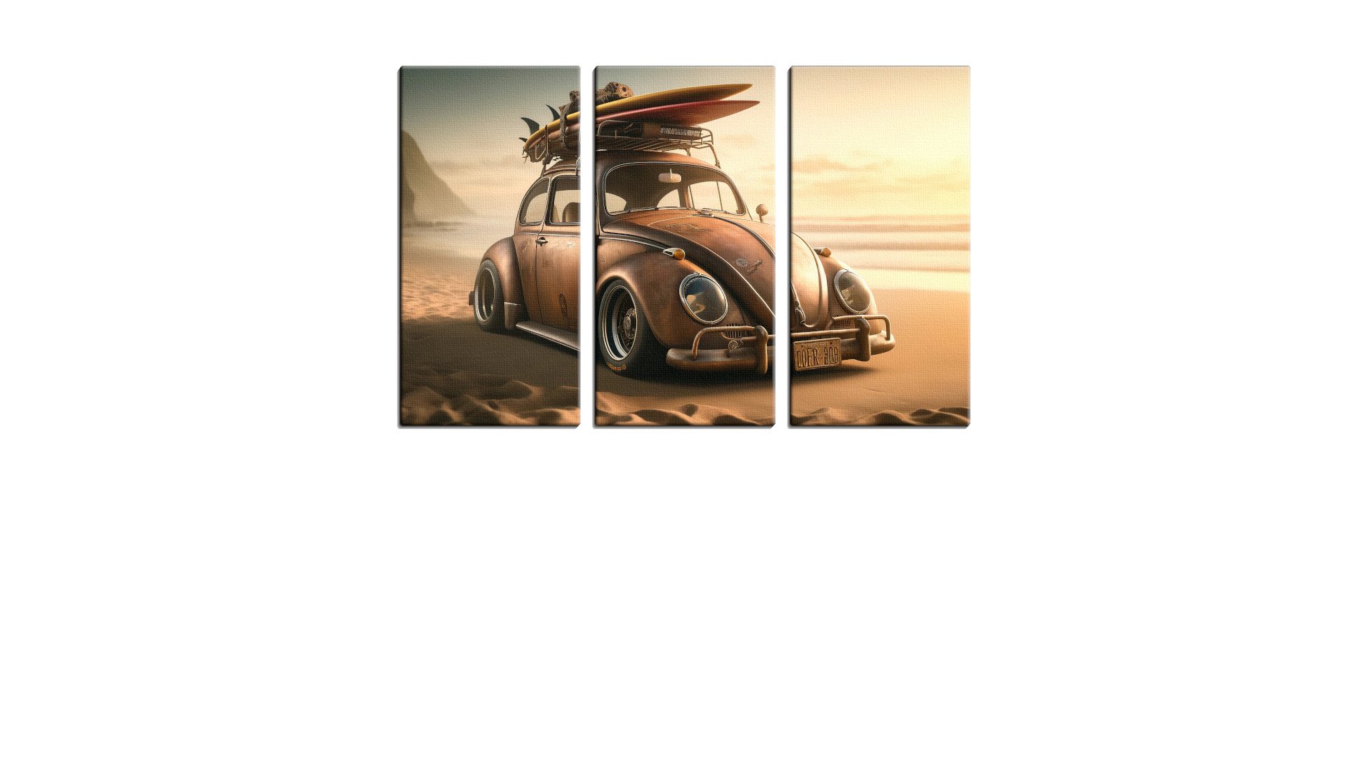 Surfers Beetle with Boards on the Beach