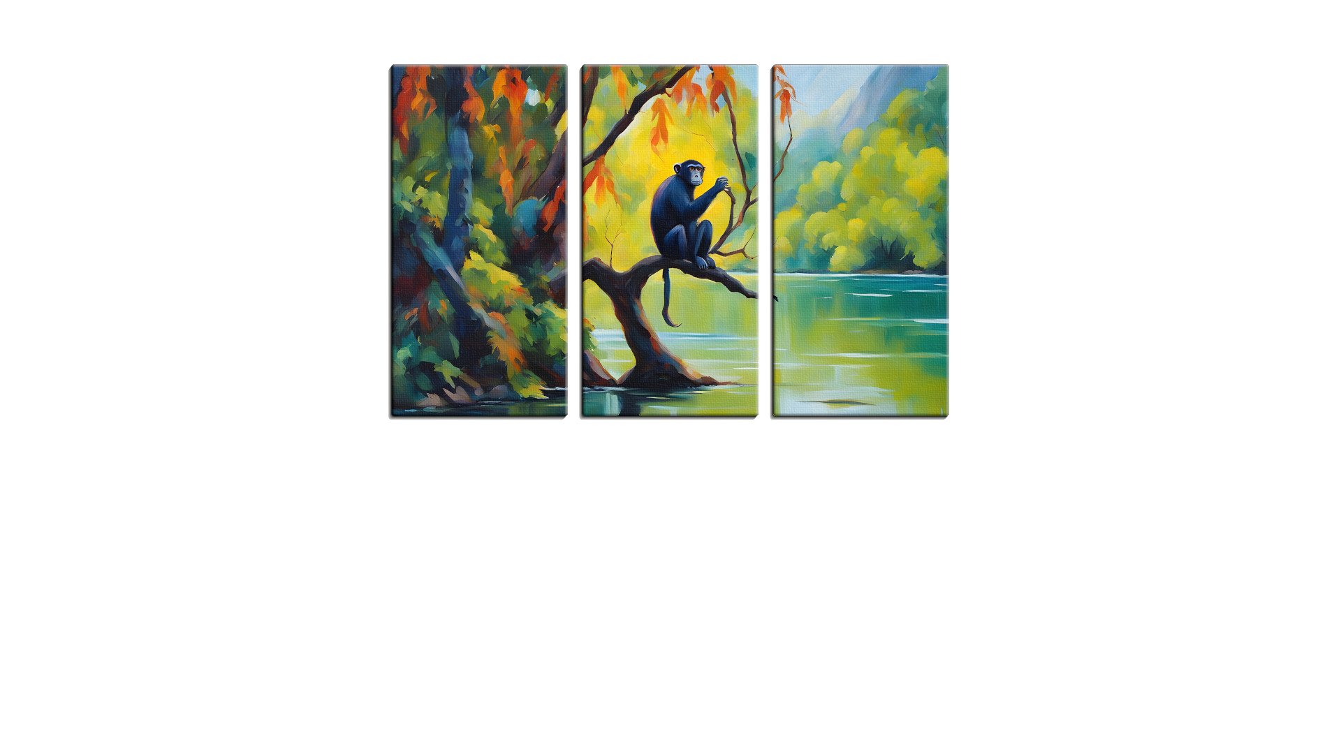 Lone Jungle Monkey by the River