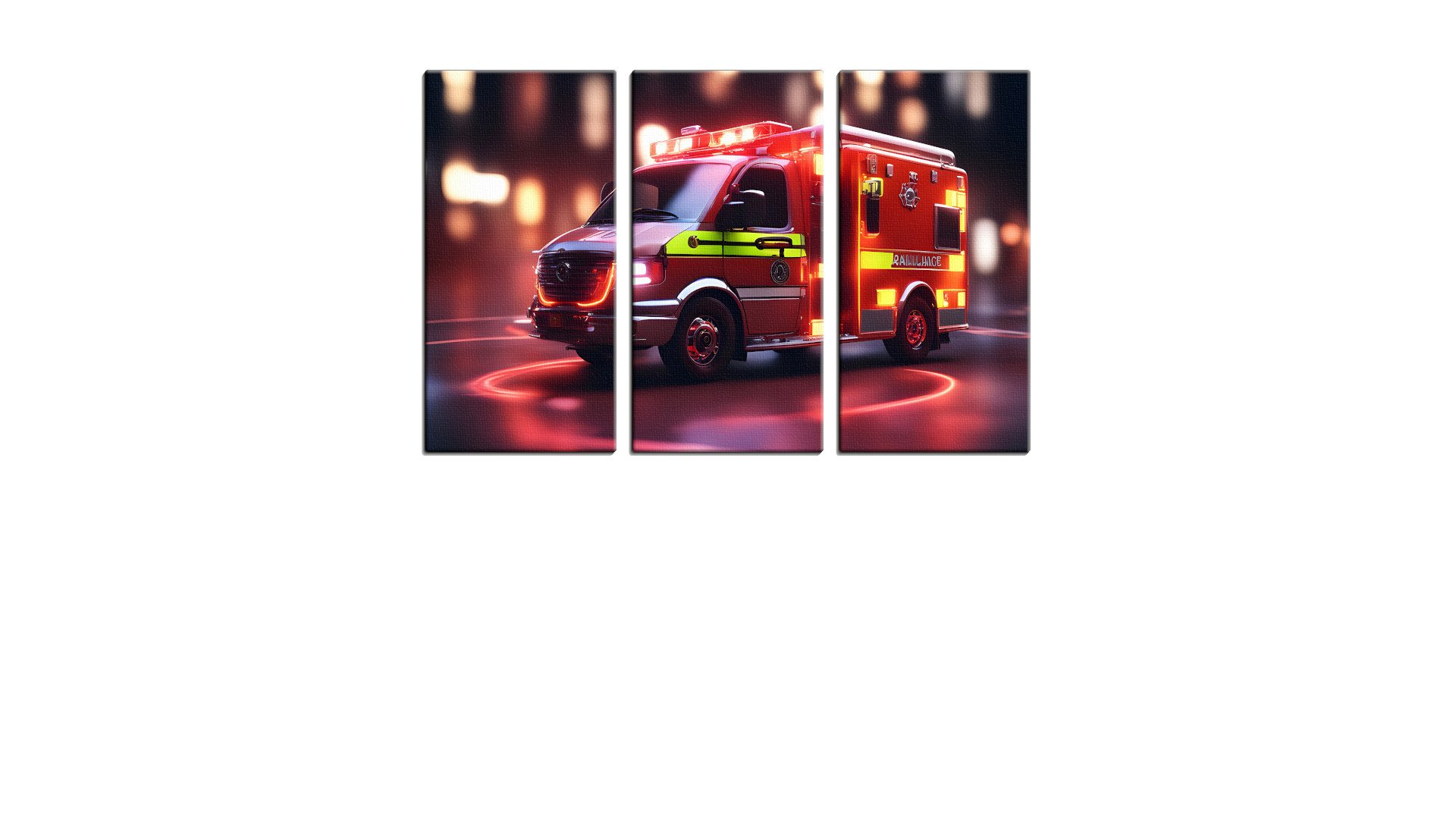 Brightly Lit Ambulance
