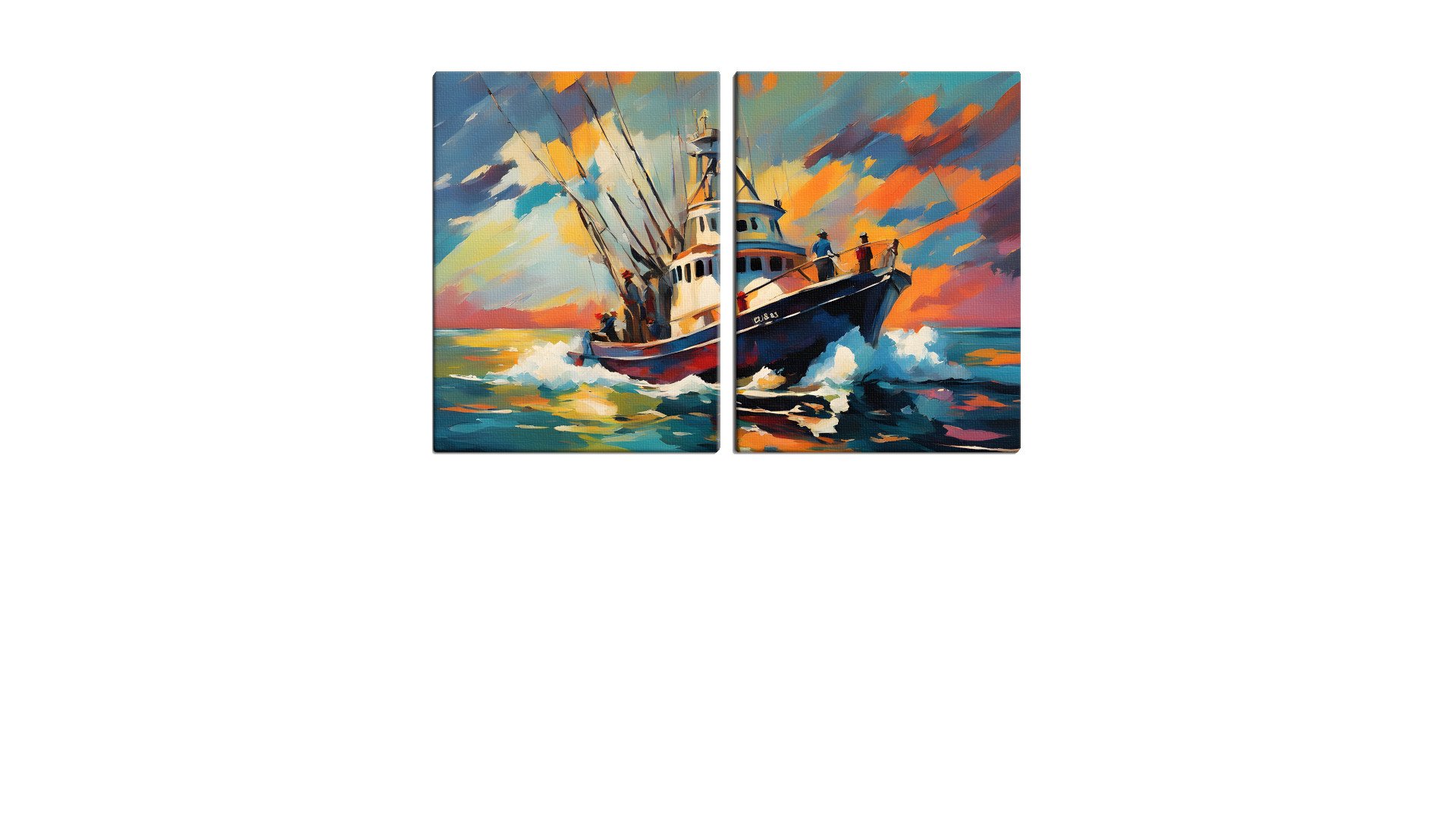 Fishing Boat chugging through the waves