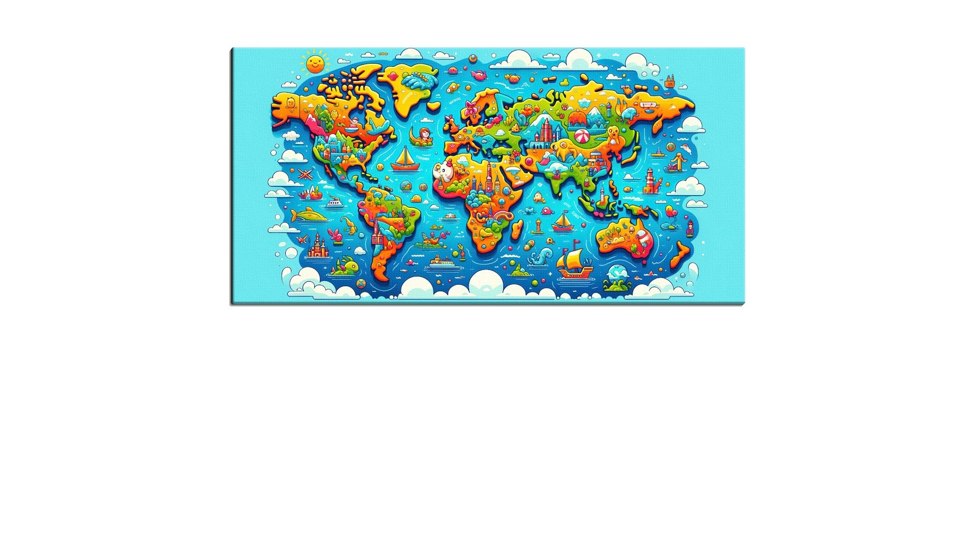 Playful Cartoon World Map