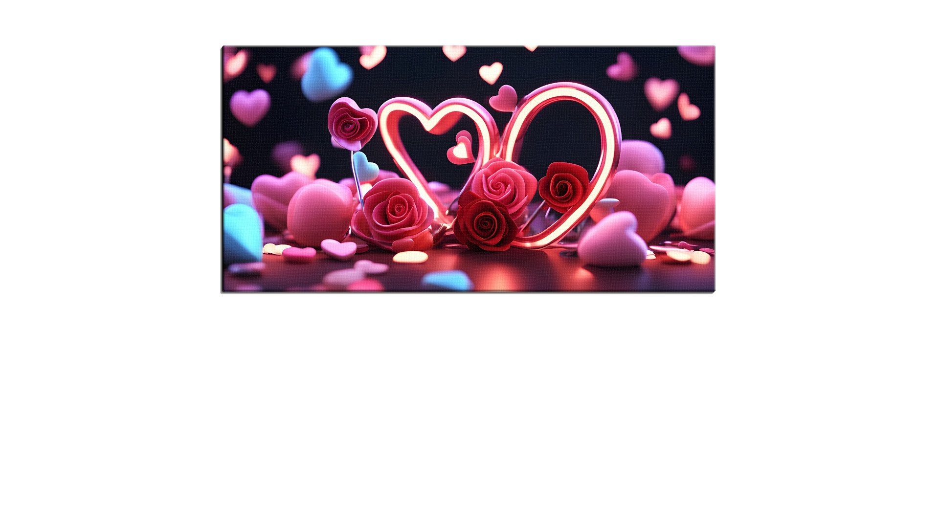 Neon Pink Valentines Day with Roses