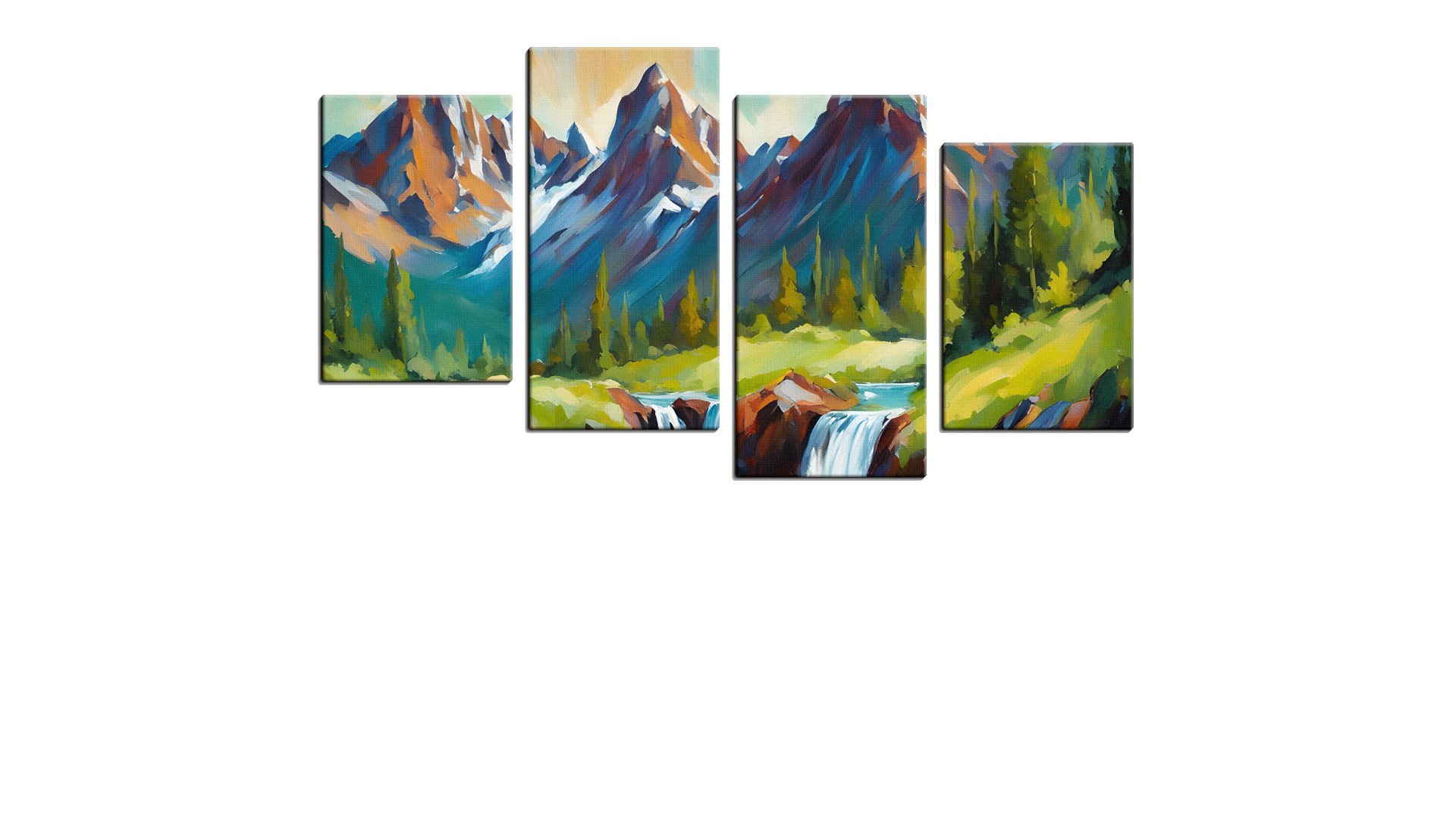 Painted Waterfall in the Mountains