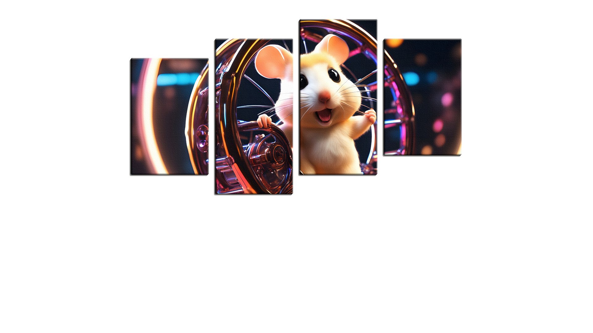 An Ecstatic Mouse and their Wheel