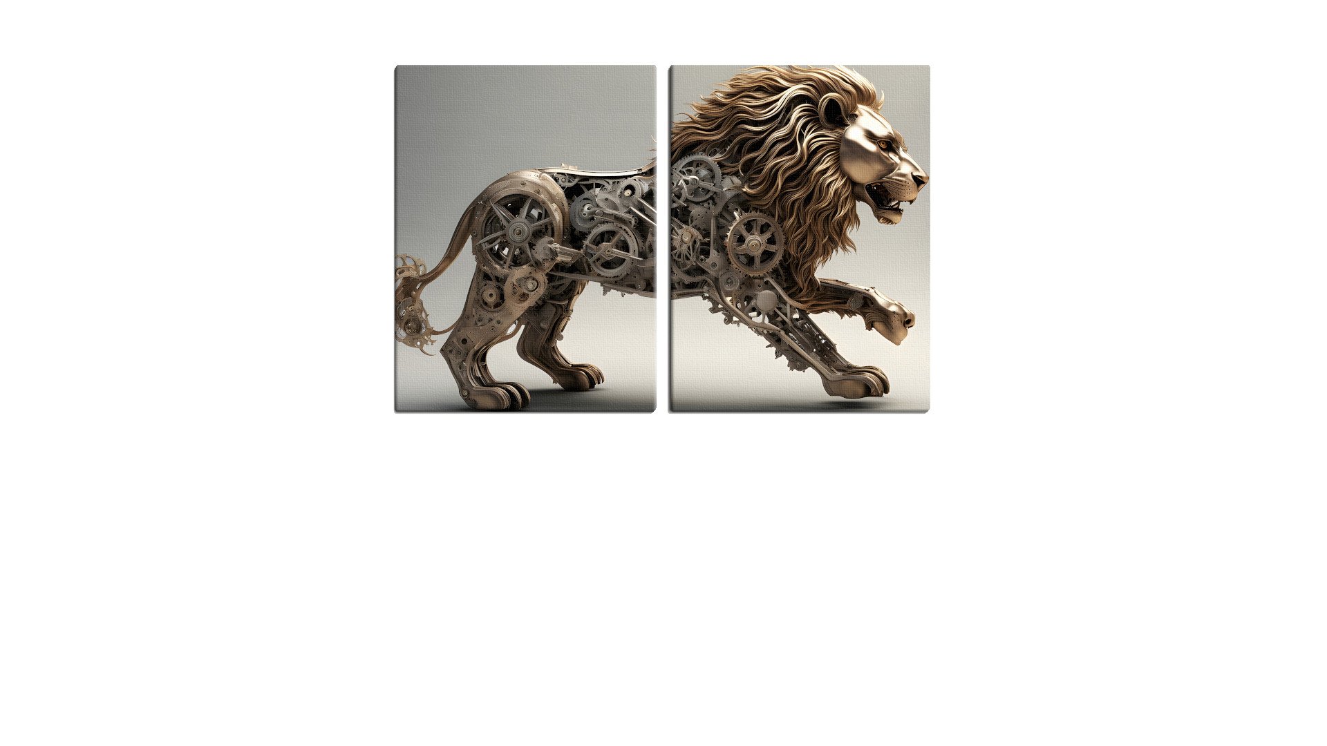 Lone Mechanical Lion baring its teeth
