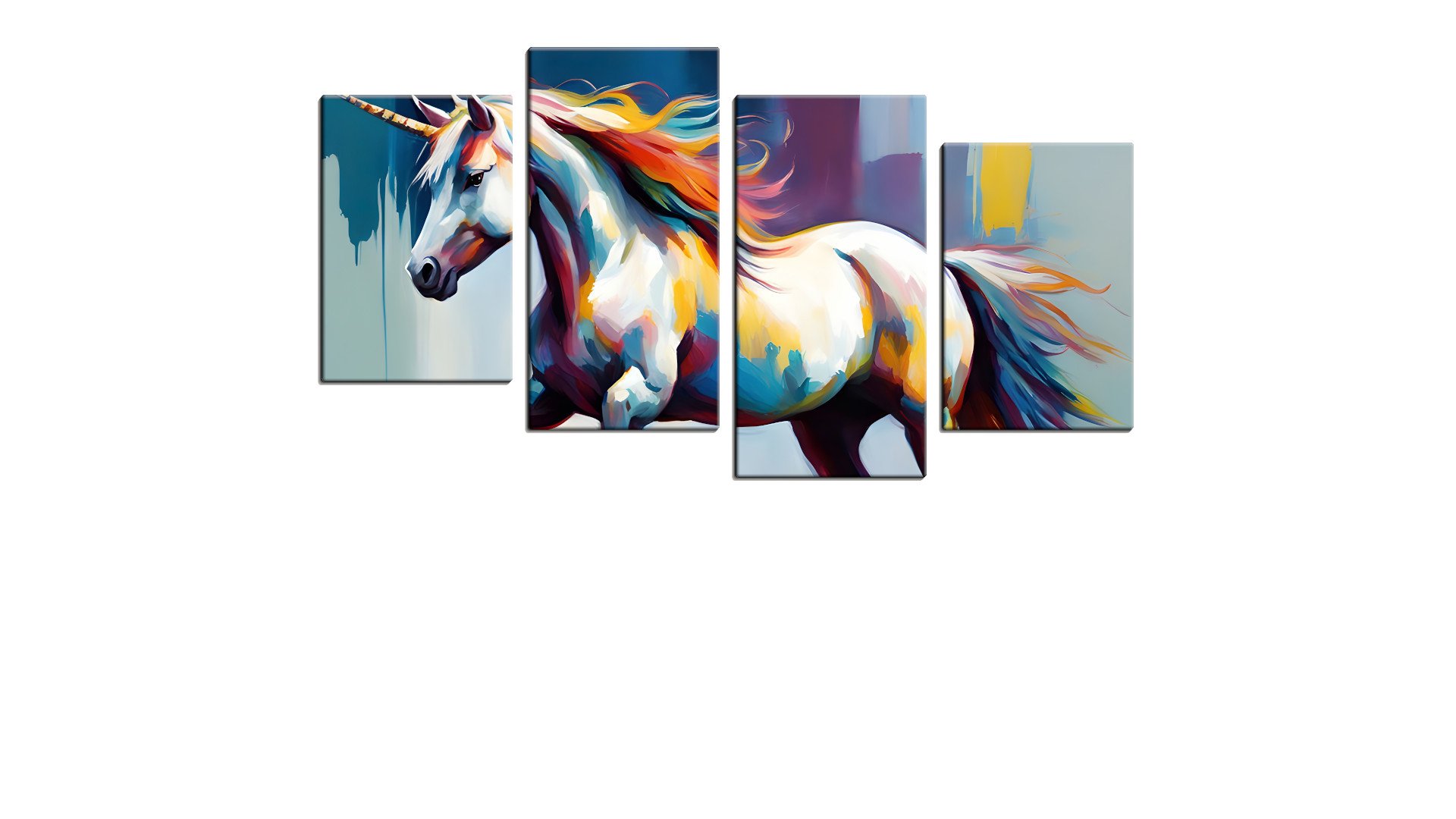 White Unicorn with Colour