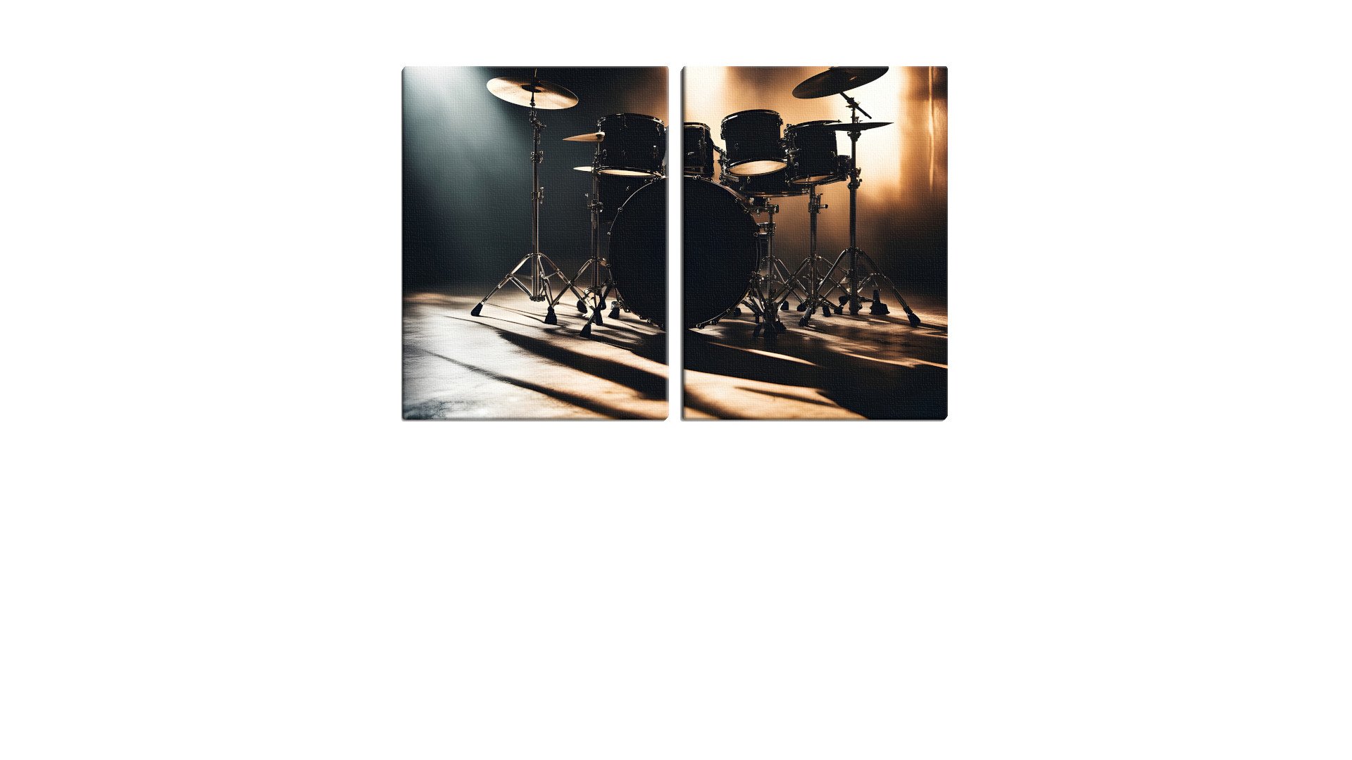 Drum Set ready on Stage under Spotlight