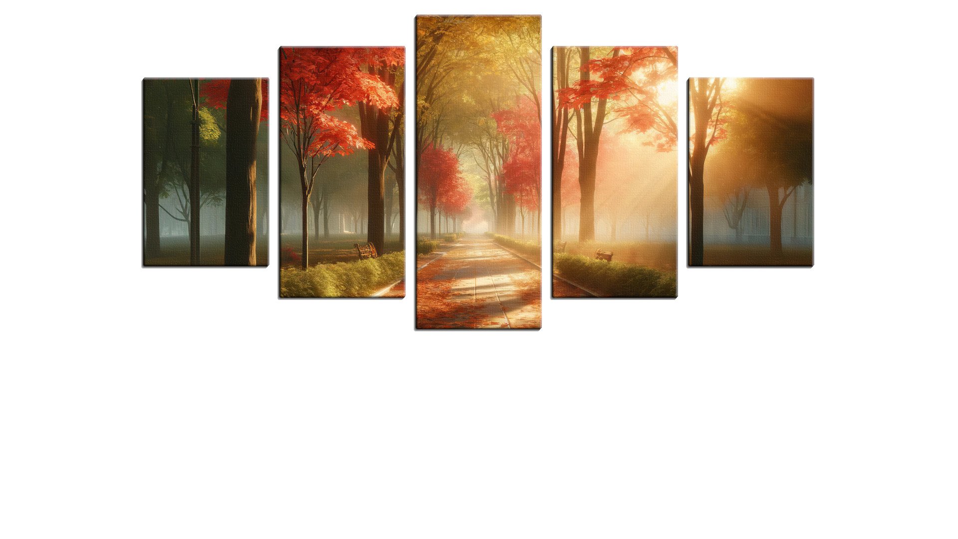 Tranquil Row Of Trees over a Gravel Road