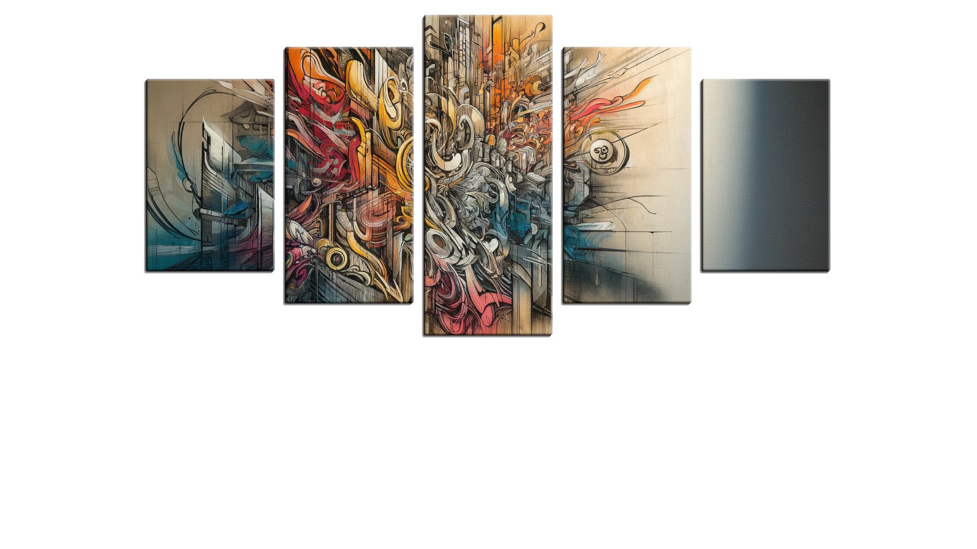 Mixed Mural of Colourful Grafitti