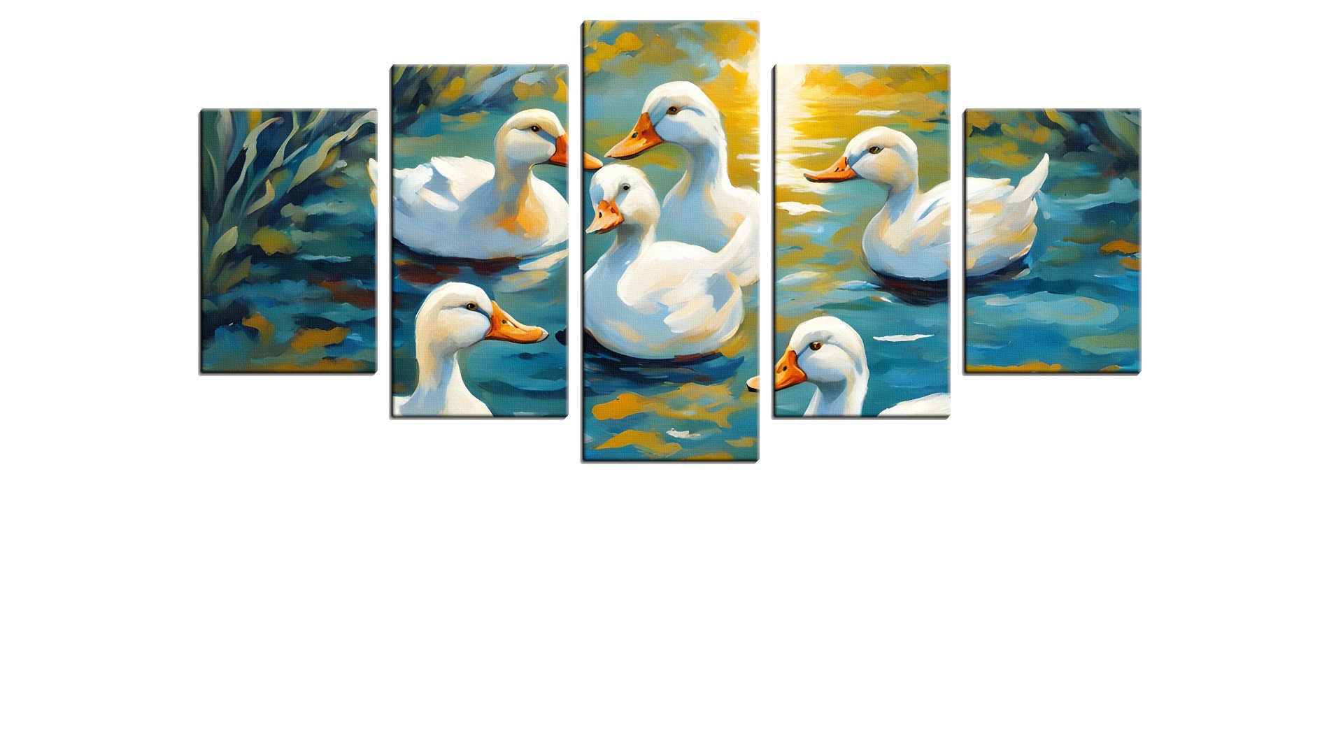 Gaggle of Geese in the Pond