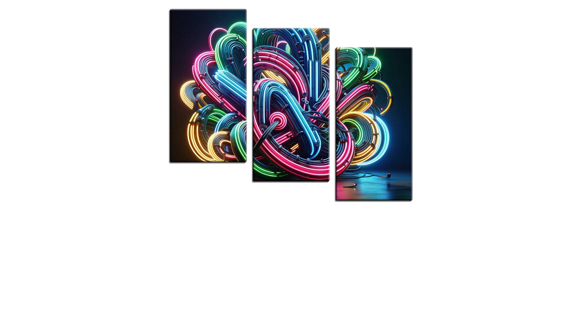 Tangled Colourful Neon Wires